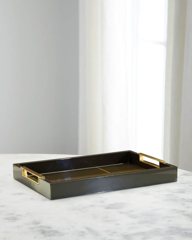 Tenebra Tray with Brass Handles
